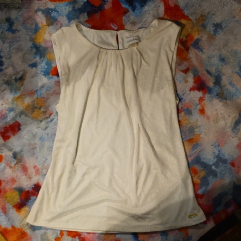 Calvin Klein Women's Elegant Cream Blouse